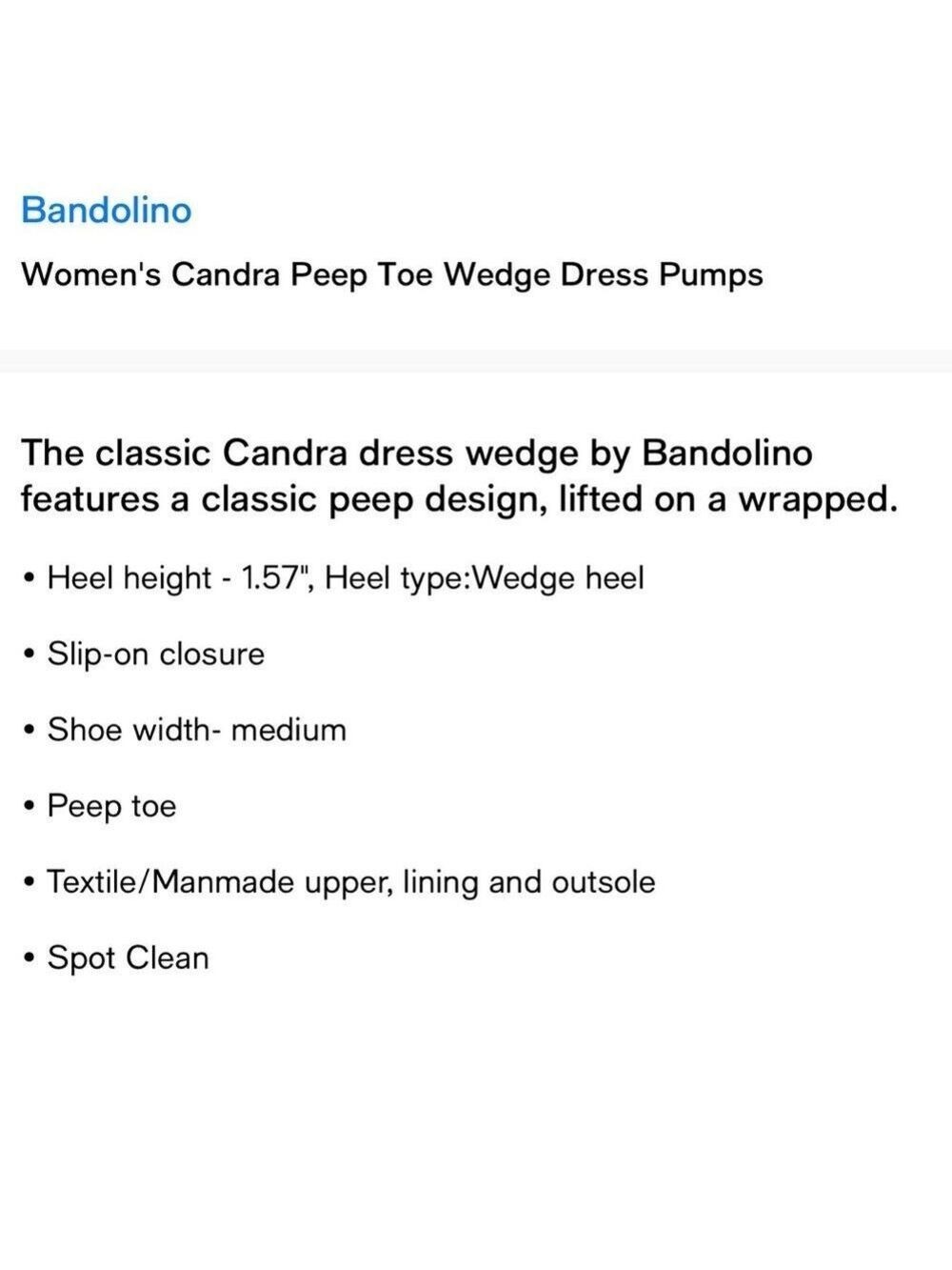 Bandolino Women's Candra Peep Toe Wedge Dress Pumps 8M Silver - Picture 3 of 8